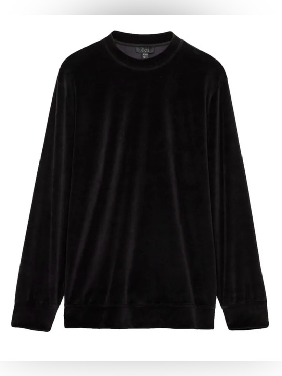 Other - COS Velvet Jersey Oversized Black Sweatshirt Men Size M quiet luxury long sleeve